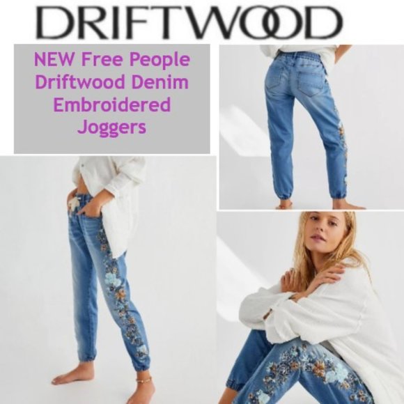 DRIFTWOOD - Escapade tropical floral embroidered Joggers NWT🆕⚡💥⚡💨🚚 - Picture 1 of 10